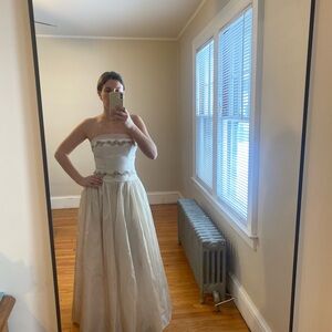 Cachet White Strapless Wedding Dress